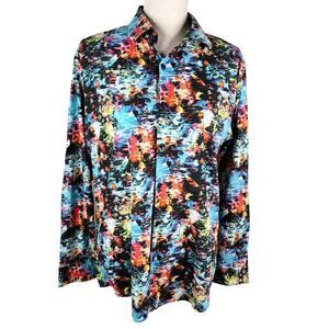Jared Lang Button Down Shirt Tropical Fish Large Vacation